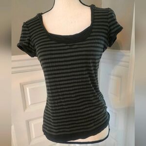 Union bay hooded striped tee shirt size L juniors Y2k